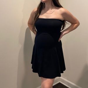 Express mini skater stretch dress strapless